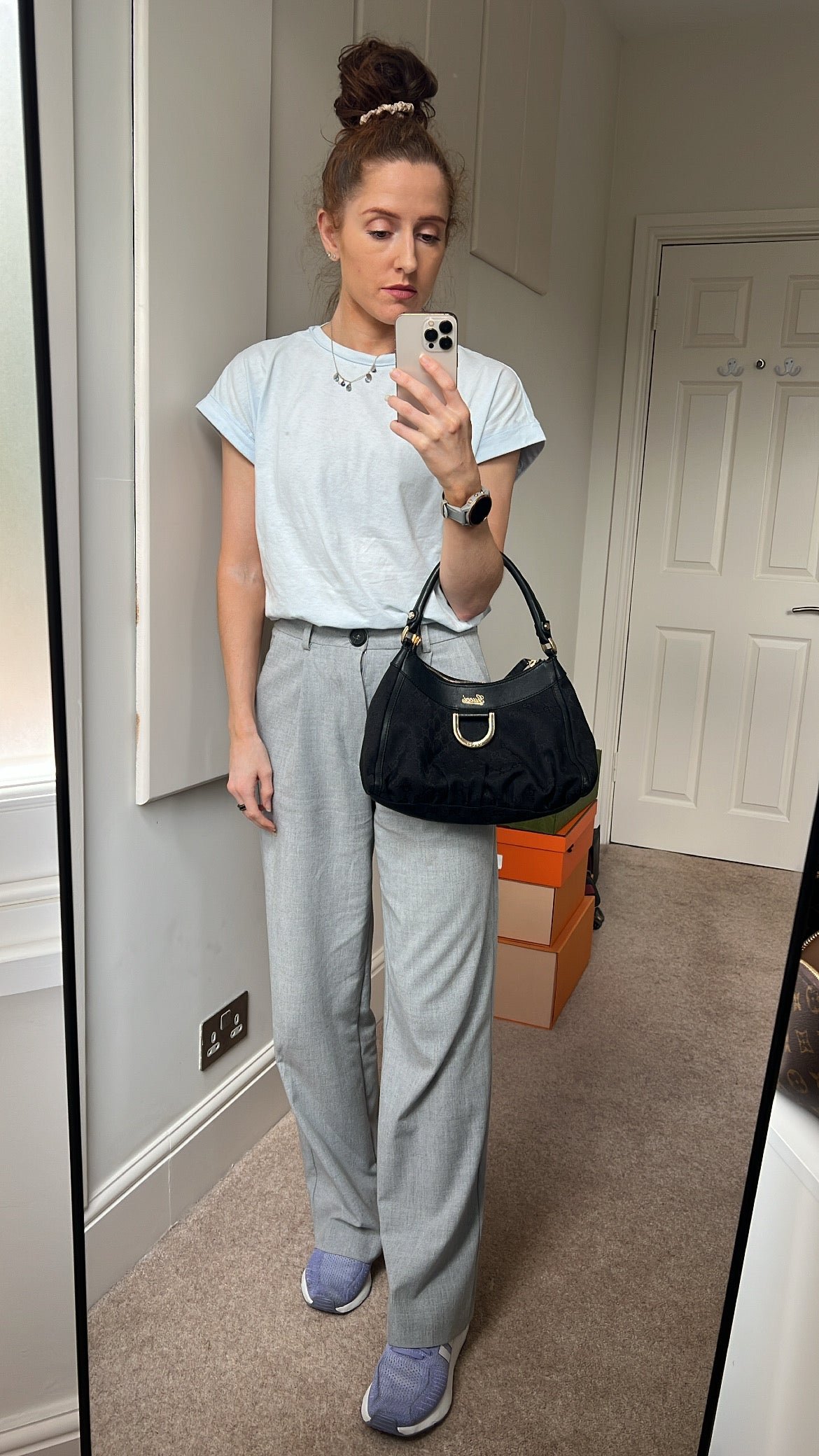 Gucci GG Canvas Small Black Abbey D Ring Hobo | AlmaBagz