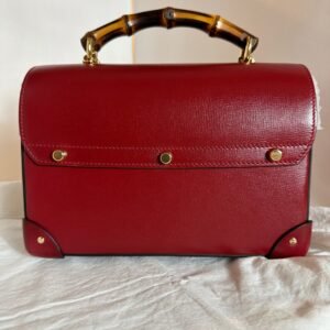 Gucci Bamboo Top Handle Padlock Shoulder Bag in Red | AlmaBagz
