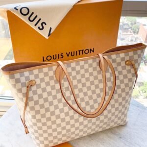 Louis Vuitton 2021 Neverfull GM Damier Azur Tote In Rose Ballerine | AlmaBagz