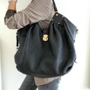 LOUIS VUITTON MAHINA XL BLACK LEATHER | AlmaBagz