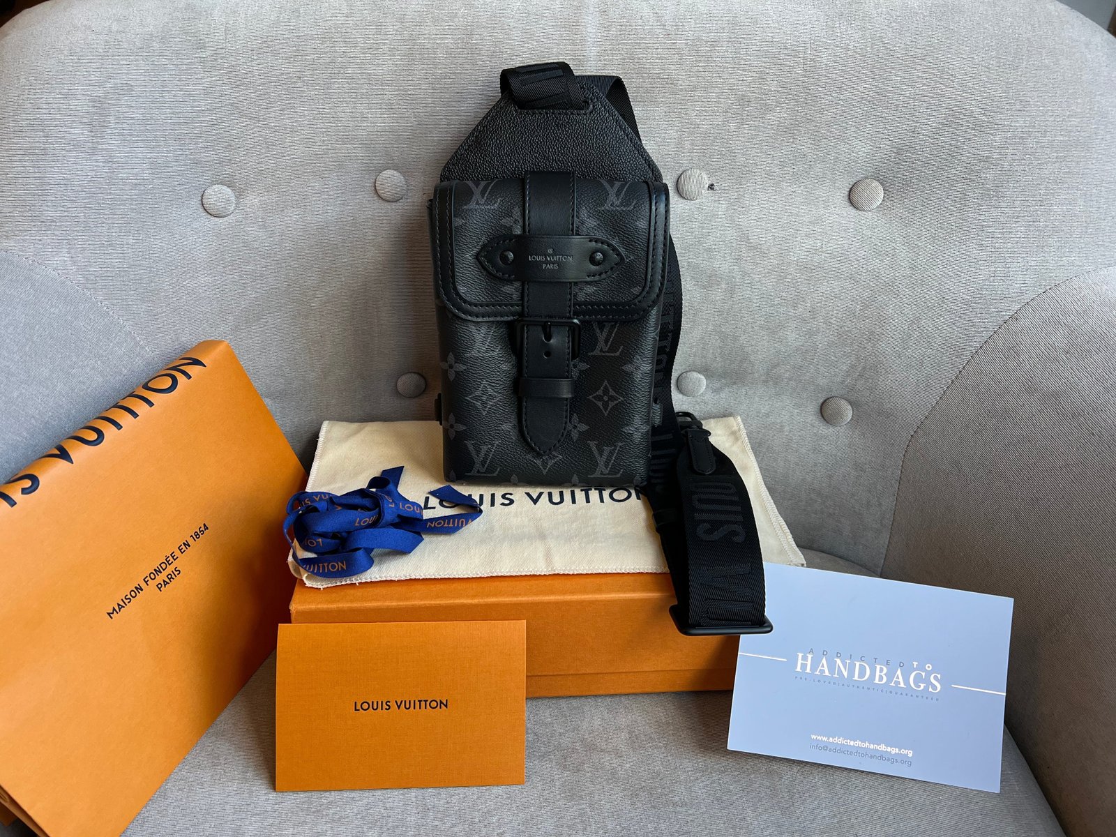 Louis Vuitton Saumur Sling Bag Monogram Eclipse (RRP £1510) | AlmaBagz - Image 30