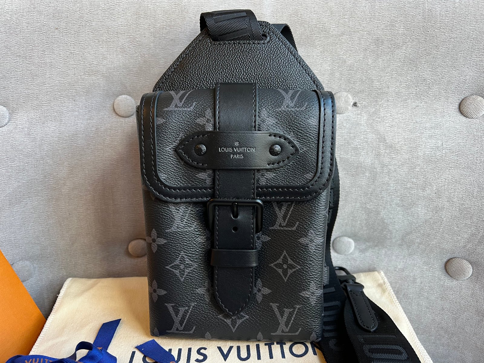 Louis Vuitton Saumur Sling Bag Monogram Eclipse (RRP £1510) | AlmaBagz - Image 4