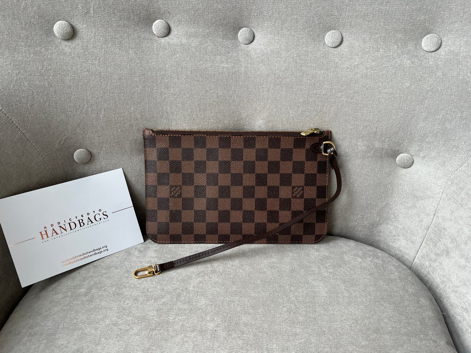 Louis Vuitton Pouch (from Neverfull) in Damier Ebene | AlmaBagz - Image 16