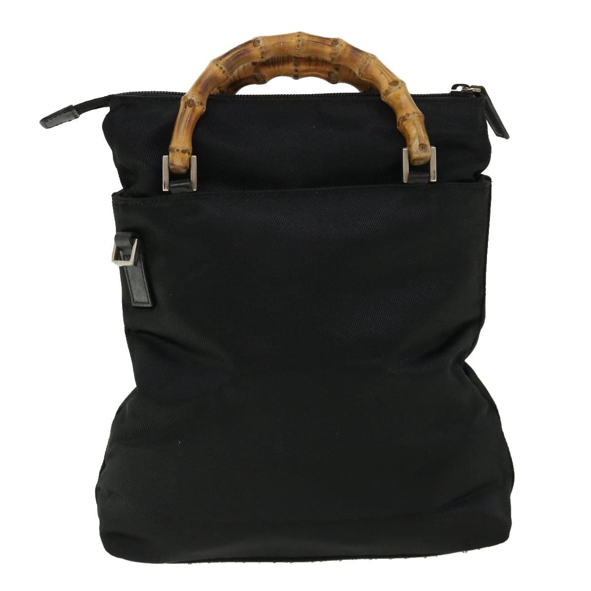 GUCCI Bamboo Hand Bag Nylon Black ki2495 | AlmaBagz