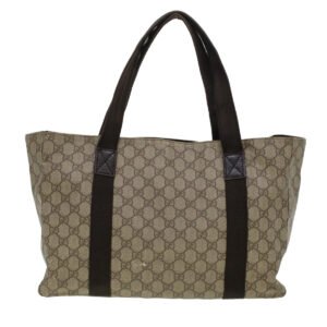GUCCI GG Canvas Tote Bag PVC Leather Beige 141624  ki3005 | AlmaBagz