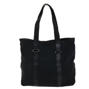 GUCCI GG Canvas Tote Bag Leather Black 145971  ki3198 | AlmaBagz