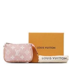 Louis Vuitton Jacquard Micro Pochette Accessoires M81176 Pink Denim | AlmaBagz