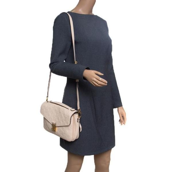 Louis Vuitton Pochette Metis Monogram Empreinte Leather Creme | AlmaBagz