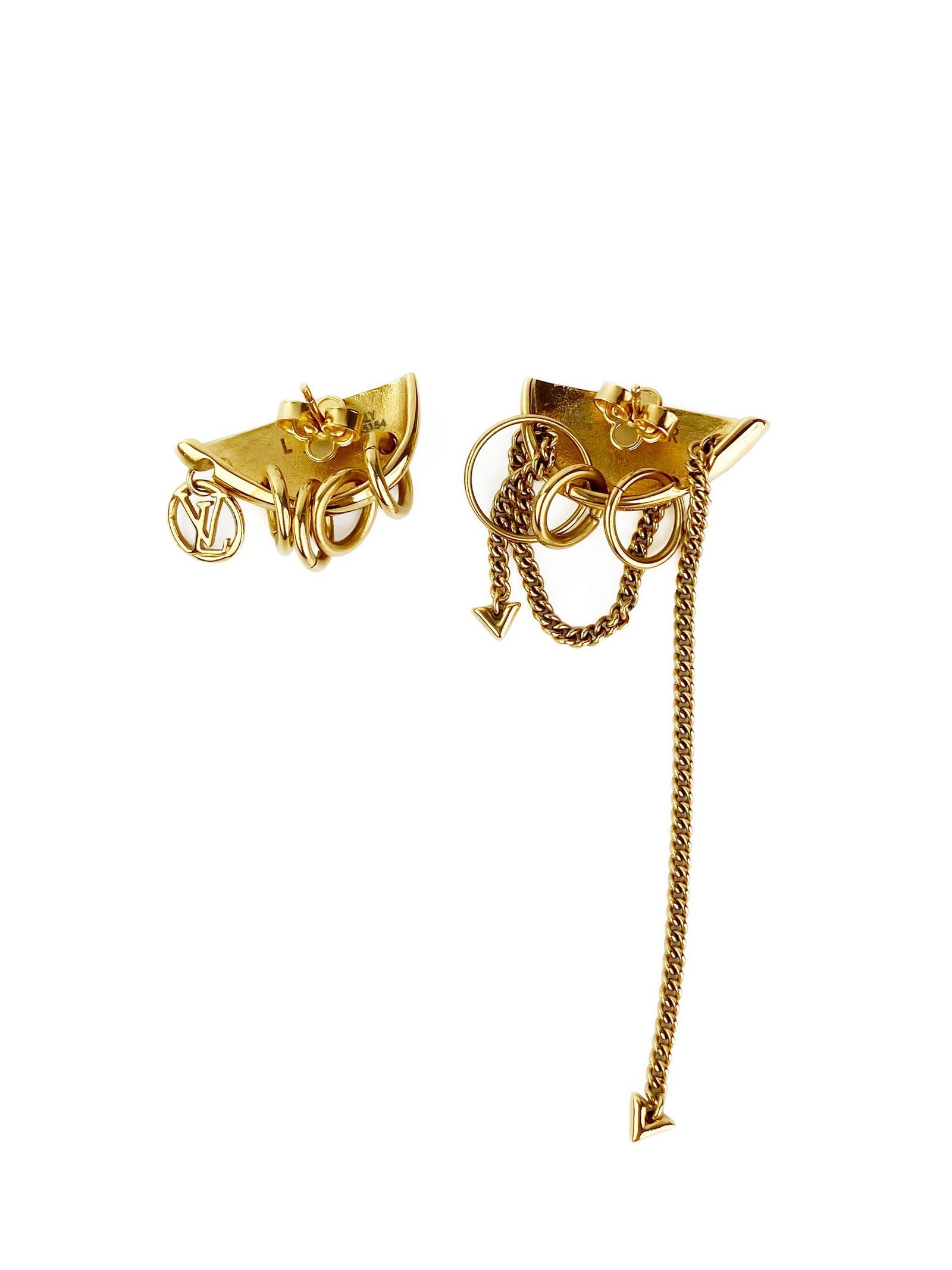 Louis Vuitton Gold Bionic Earrings | AlmaBagz