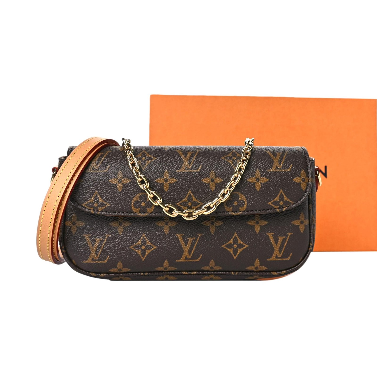Louis Vuitton Ivy Brown Monogram Wallet on Chain Crossbody Bag | AlmaBagz
