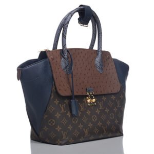 Louis Vuitton Majestuex Tote Leather Ostrich Blue Python Satchel | AlmaBagz