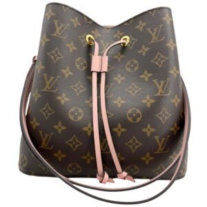 Louis Vuitton Monogram Néonoé MM – Rose Poudre | Soft Pink Bucket Bag with Gold Hardware | AlmaBagz