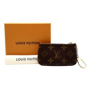 Louis Vuitton Pochette Brown Monogram Key Pouch Coin Case Wallet | AlmaBagz
