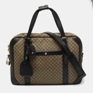Gucci Beige/Ebony Diamante Supreme Canvas Brief Laptop Bag | AlmaBagz