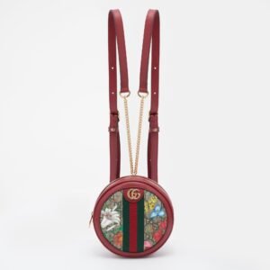 Gucci Multicolor/Red Flora GG Supreme Canvas and Leather Mini Ophidia Backpack | AlmaBagz