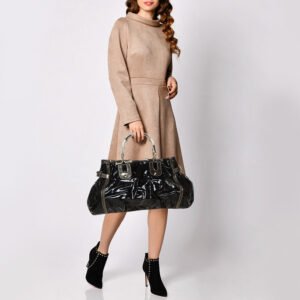 Gucci Black Coated Canvas and Leather Dialux Pop Bamboo Satchel | AlmaBagz