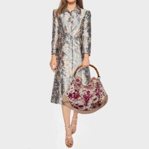 Gucci White/Pink Floral Canvas and Leather Peggy Bamboo Handle Hobo | AlmaBagz