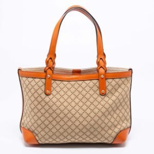 Gucci Orange/Beige Diamante Canvas and Leather Small Craft Tote | AlmaBagz