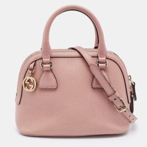 Gucci Light Pink Leather Dollar Small GG Charm Dome Bag | AlmaBagz