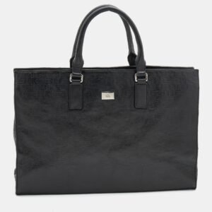 Gucci Black Horsebit Embossed Leather Large Tote | AlmaBagz