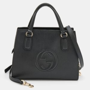 Gucci Black Leather Small Soho Tote | AlmaBagz