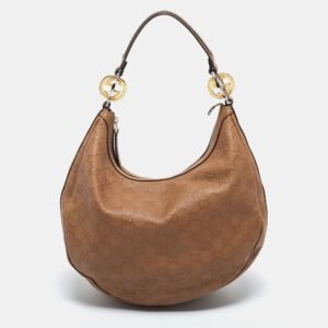 Gucci brown Guccissima Leather Medium GG Twins Hobo | AlmaBagz