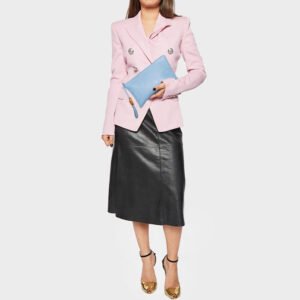 GUCCI Light Blue Leather Bamboo Tassel Clutch | AlmaBagz