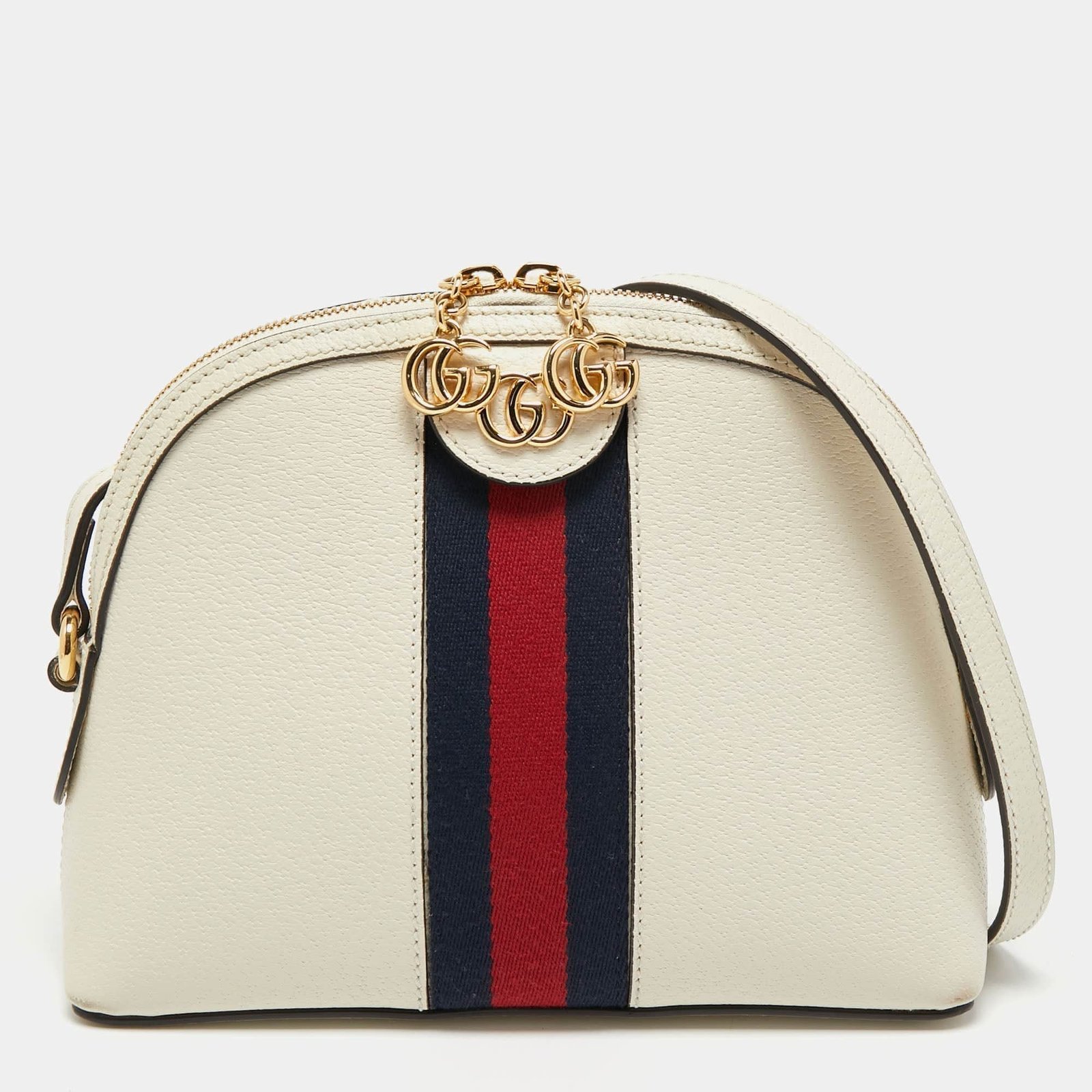 Gucci White Leather Small Ophidia Shoulder Bag | AlmaBagz
