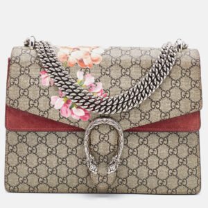 Gucci Multicolor GG Supreme Canvas and Suede Blooms Medium Dionysus Shoulder Bag | AlmaBagz