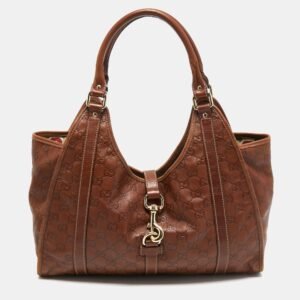 Gucci Brown Guccissima Leather Bardot Joy Hobo | AlmaBagz