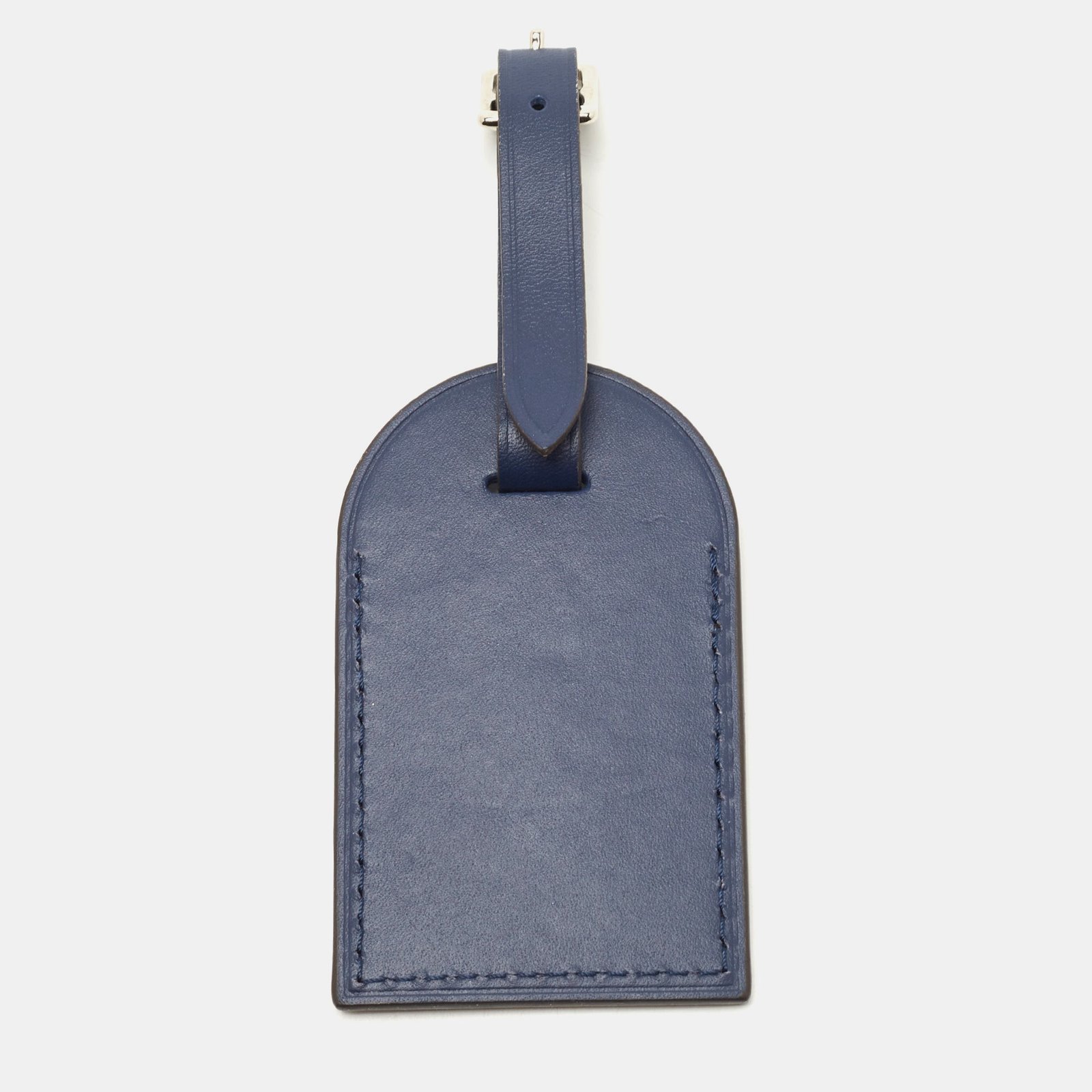 LOUIS VUITTON Navy Blue Leather Luggage Name Tag | AlmaBagz