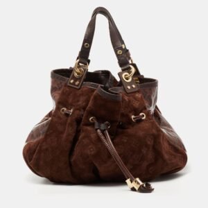 Louis Vuitton Espresso Monogram Suede Limited Edition Irene Bag | AlmaBagz