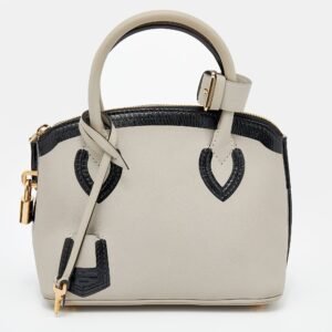 Louis Vuitton Gris Cuir Obsession Lockit BB Bag | AlmaBagz