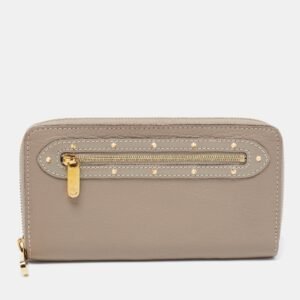 Louis Vuitton Grey Suhali Leather Zip Around Wallet | AlmaBagz