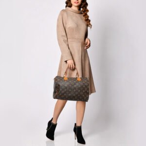 LOUIS VUITTON Brown Monogram Canvas Speedy 30 Top Handle Bag | AlmaBagz