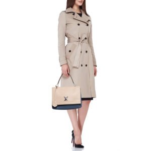 LOUIS VUITTON Beige/Blue Leather Lockme II Top Handle Bag | AlmaBagz