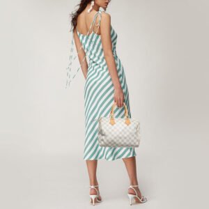 LOUIS VUITTON Damier Azur Canvas Speedy 25 Bag | AlmaBagz