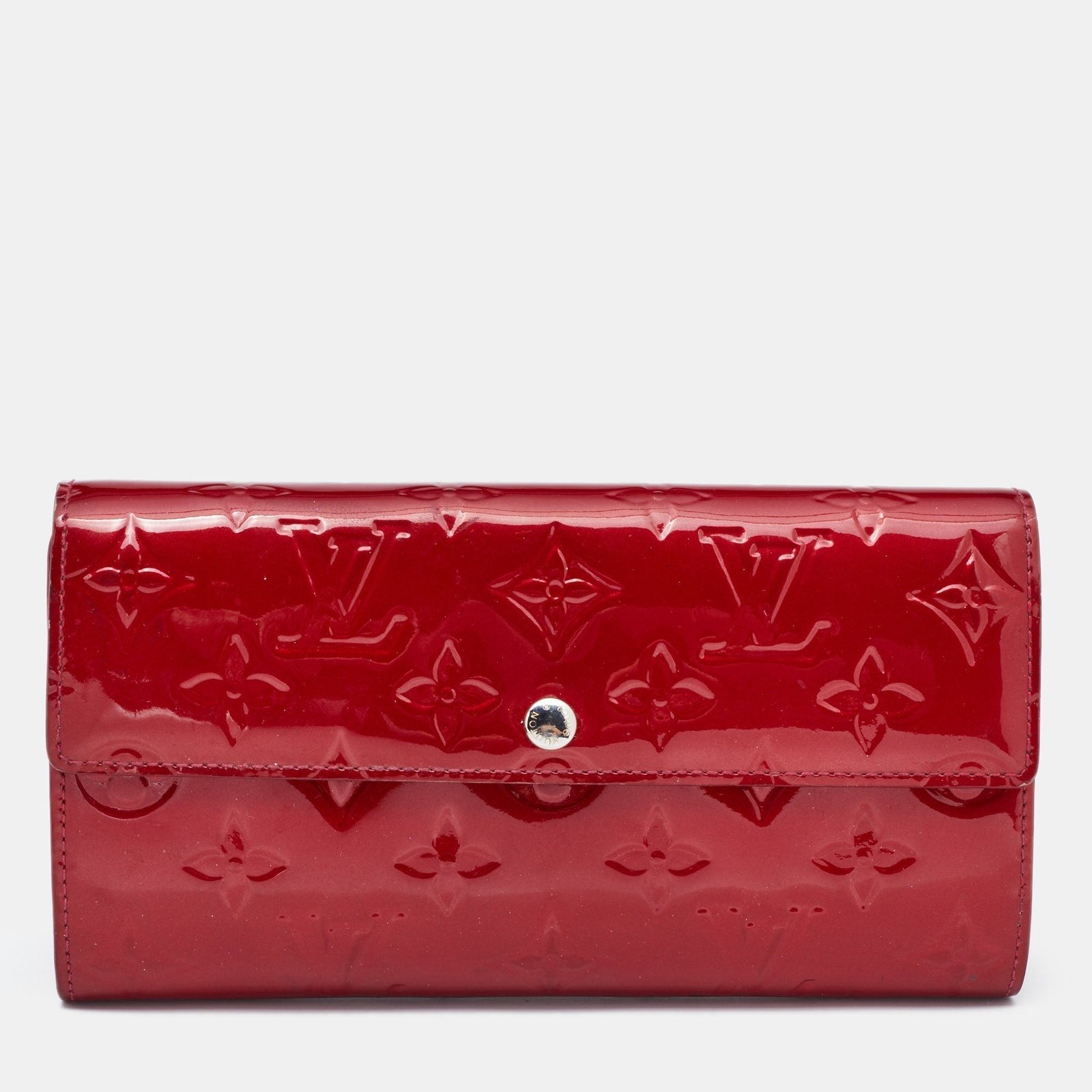 LOUIS VUITTON Pomme D'amour Monogram Vernis Sarah Wallet | AlmaBagz - Image 8
