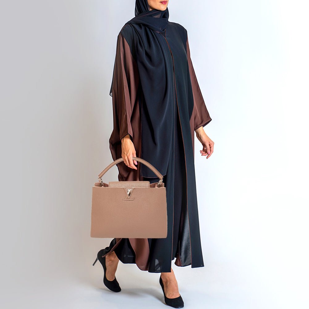 LOUIS VUITTON Old Rose Leather Capucines MM Bag | AlmaBagz