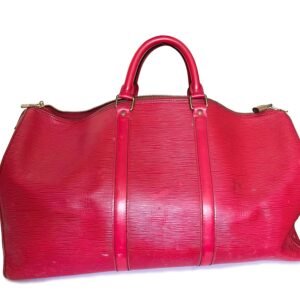 LOUIS VUITTON Red Epi Leather Keepall 50 Travel Bag | AlmaBagz
