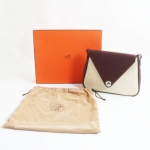 HERMES Shoulder Bag Main: Buffle, Main: Toile H Rouge Ash x Silver Metal Women Used | AlmaBagz