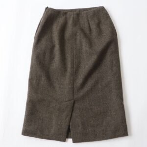 HERMES skirt Outer: 85% wool, Outer: 15% cashmere, Lining: 100% silk Brown x Black type Women 34 Used | AlmaBagz