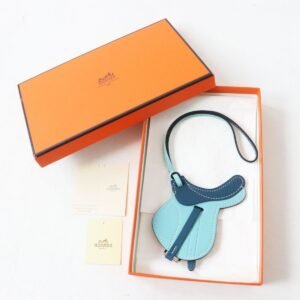HERMES charm Main: Vaux Swift Blue Atoll/Colvert/SilverMetal Women Used | AlmaBagz