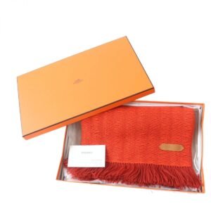 HERMES Scarf Main: 100% cashmere Vermilion Women Used | AlmaBagz
