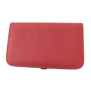 HERMES Long Wallet Purse Main: Togo Rouge Pivoine (Red) Women Used | AlmaBagz