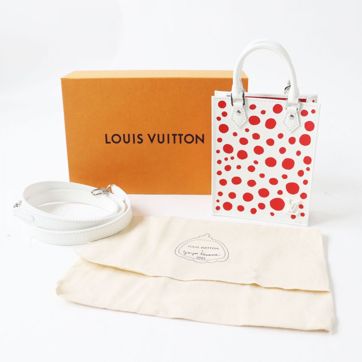 LOUIS VUITTON Handbag Main�FEpi Leather White x redinfinity dot Women Used | AlmaBagz