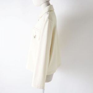 HERMES Jacket Main: 93% rayon, Main: 7% polyurethane, Lining: 65% rayon, Lining: 35% silk Ivory Women 36 Used | AlmaBagz