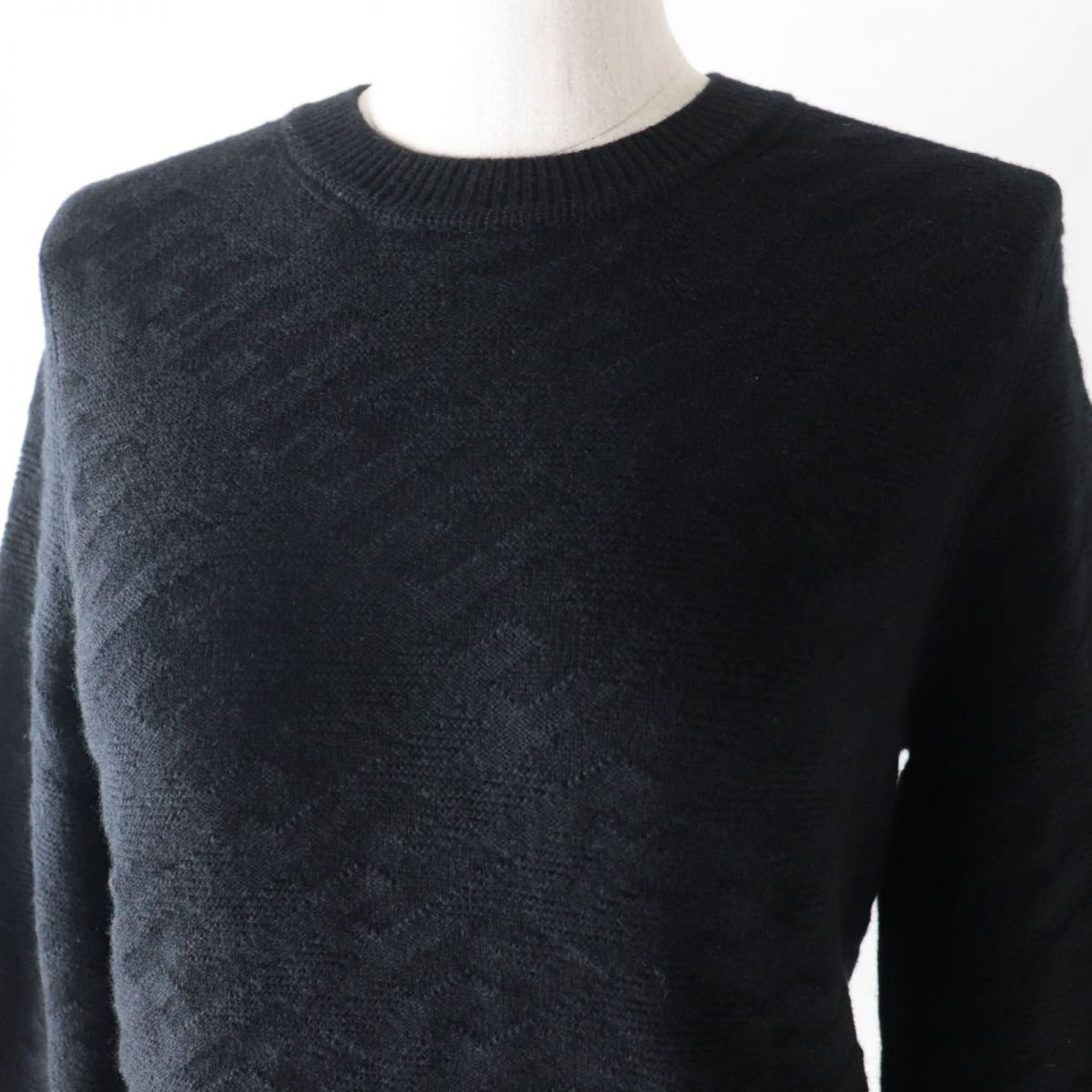 HERMES knit Main: 100% wool black Women 36 Used | AlmaBagz - Image 3