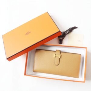 HERMES Long Wallet Purse Main�FEpsom Biscuit/Arzan Women Used | AlmaBagz