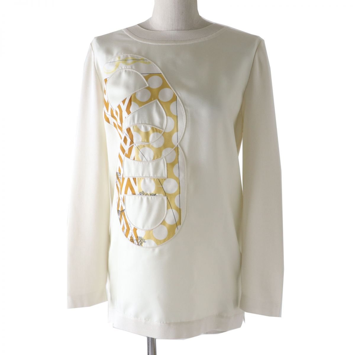 HERMES knit Main: 100% silk, part: 8% nylon, part: 2% polyurethane, part: 100% polyester White type Women 34 Used | AlmaBagz - Image 12